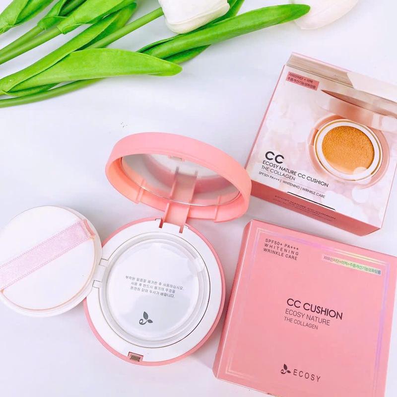 Phấn Nước CC Cushion The Collagen Tone 13,21 Ecosy Hàn Quốc