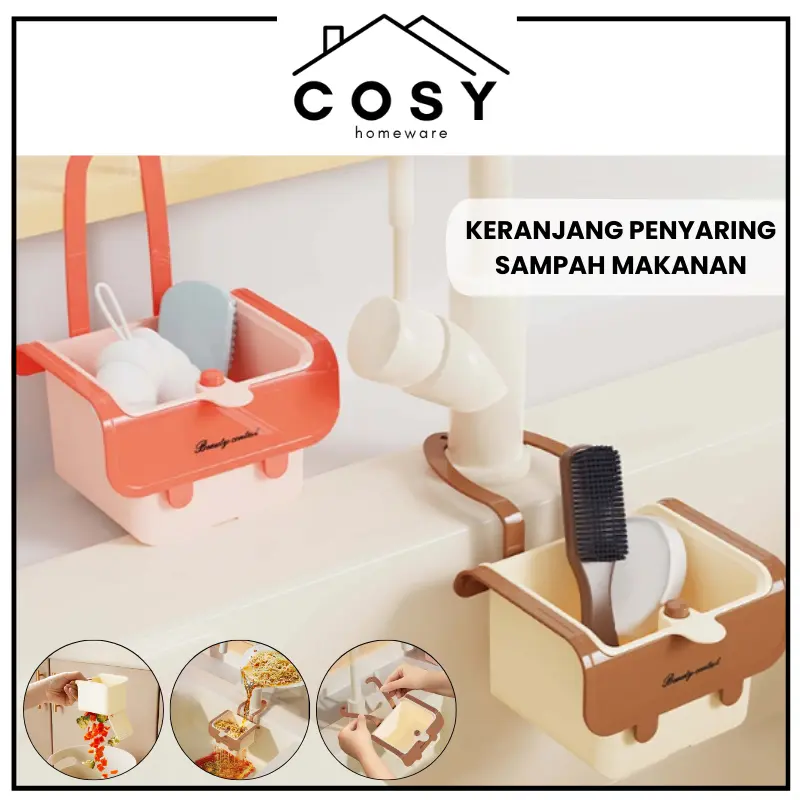 COSY Keranjang Penyaring Sampah Dapur / Gantungan Penyaringan di Wastafel / Keranjang Pembilas Sayuran / Keranjang Pembuangan Wastafel Dapur Gantung