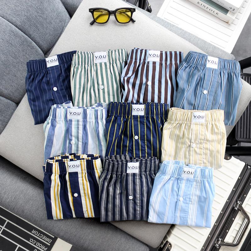 COMBO 5 Quần Đùi Nam YOU Kate Cotton Mềm Mịn Thấm Hút Tốt Họa Tiết Sọc Và Trơn size 40-90kg.