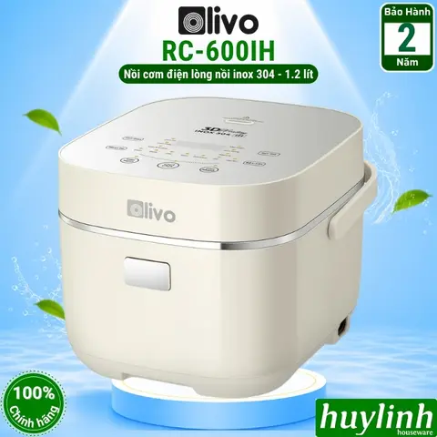 Nồi cơm điện cao tần Olivo RC-600IH - lòng nồi inox 304 - 1.2 lít - 16 menu cài sẵn