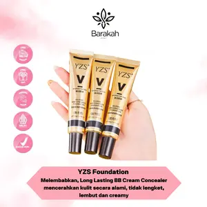 YZS Foundation Full Coverage Waterproof Oil Control Tahan Lama Concealer Wajah Liquid Lightening Mencerahkan