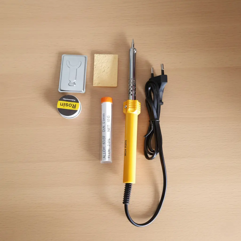 Set Solder Listrik 40W 220V Solder Elektronik + Flux Rosin & Dudukan untuk Servis PCB, DIY, Reparasi A309