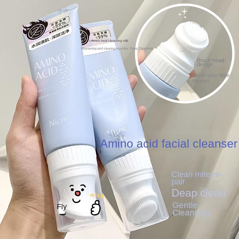 Sữa rửa mặt Nicor Amino Acid anti-mite chống mụn hàng đầu Sữa rửa mặt axit amin đầu Massage 120ml