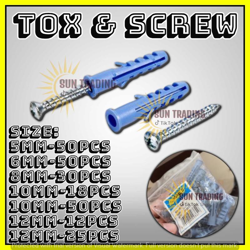 Tox Rivetless Rivets 1 SET OF TOX & SCREWS 7 SIZES TO CHOOSE FROM (5MM=50PCS,6MM=50PCS,8MM ...