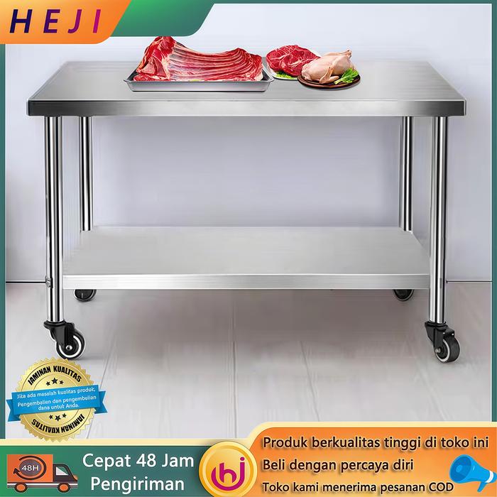 Working Table Roti Promo Stainless Steel Working Table for Restaurant Kitchen with Wheels ...