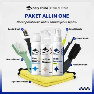 Holy Shine Starter Kit Paket Pembersih Sepatu Shoe Cleaner - Cairan Sabun Cuci Sepatu Kotor 100ml
