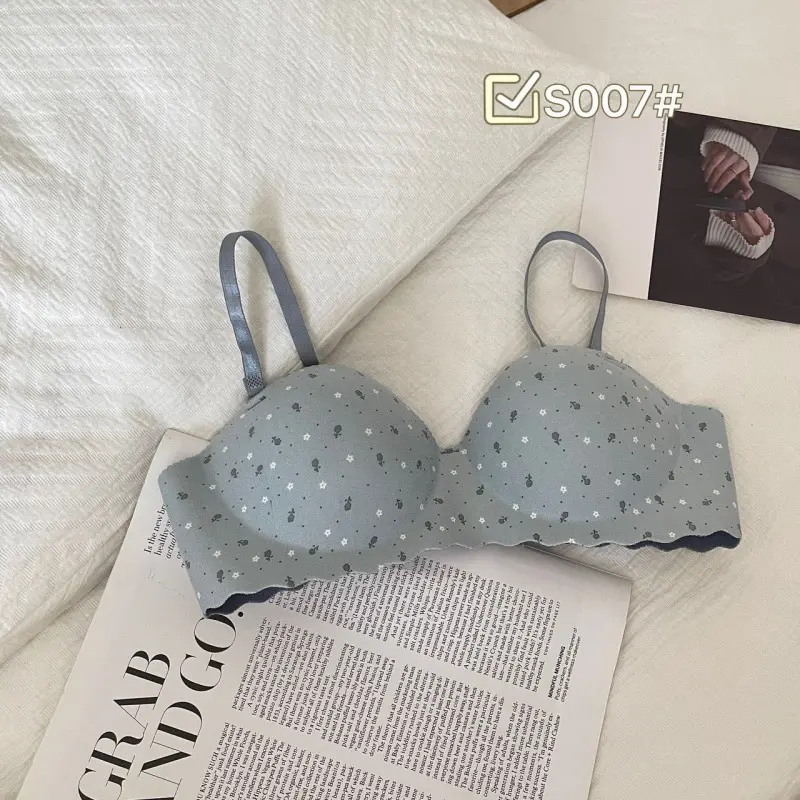Missoofficial.id BR1932 Bh Bra Wanita Tanpa Kawat Seamless Bralette Elastis Pakaian Dalam Polkadot Busa Tipis 4