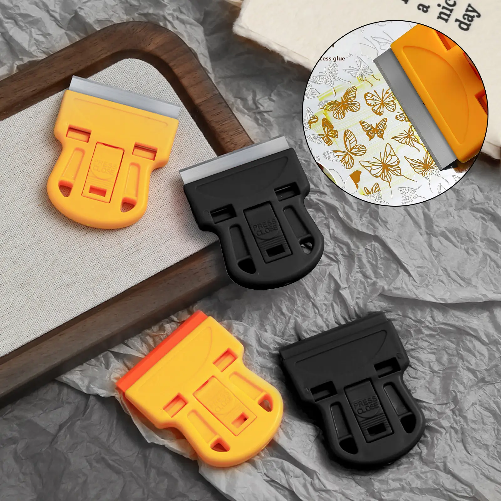 Nail art printing steel plate scraper, metal scraper, glue removal small spatula blade, multi-functional cleaning and transfer nail tool