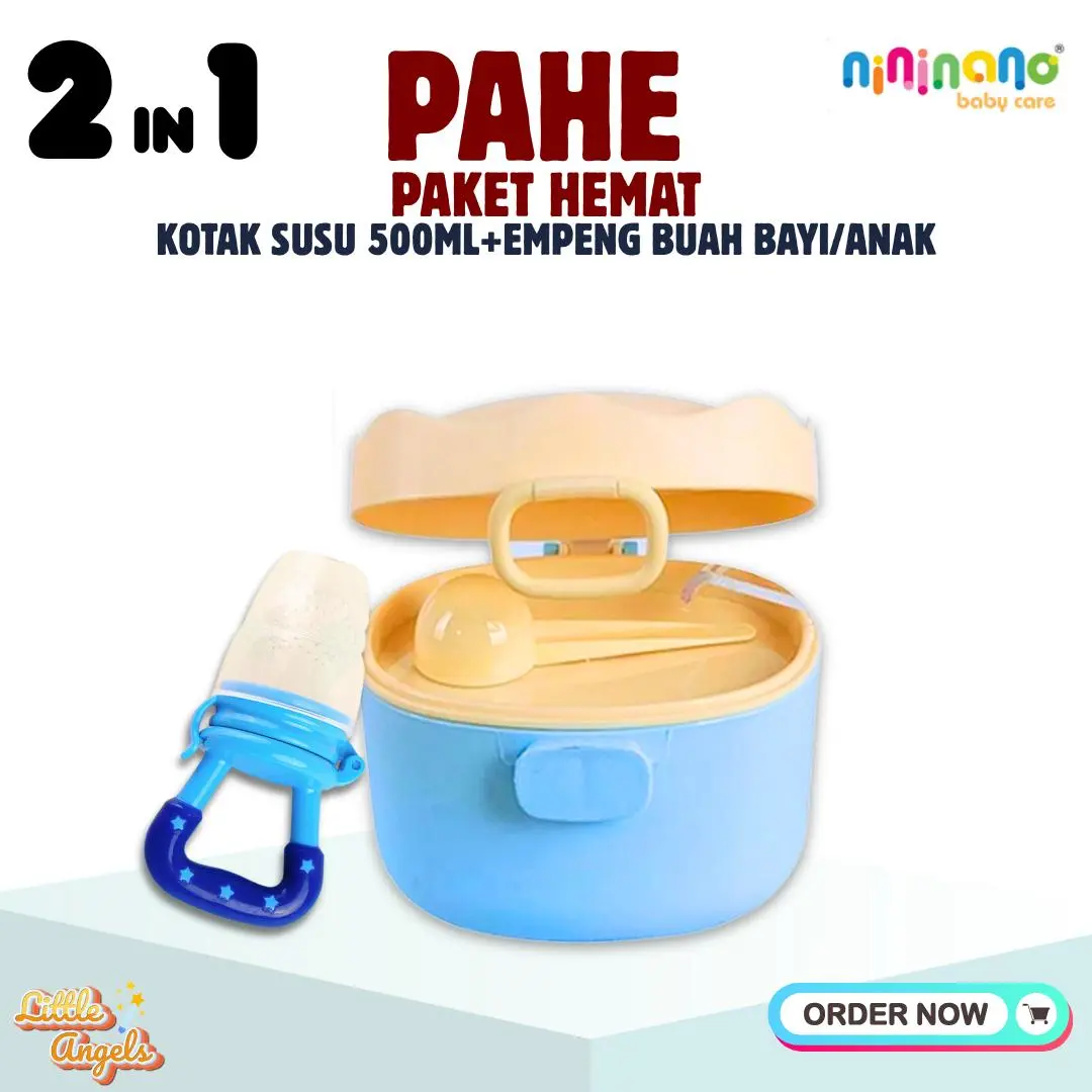 Nininano BUNDLING 2IN1 KOTAK SUSU 500ML & EMPENG BUAH BAYI DOT BAYI FRUIT FEEDER SILIKON PAKET HEMAT MAKER food processor mpasi