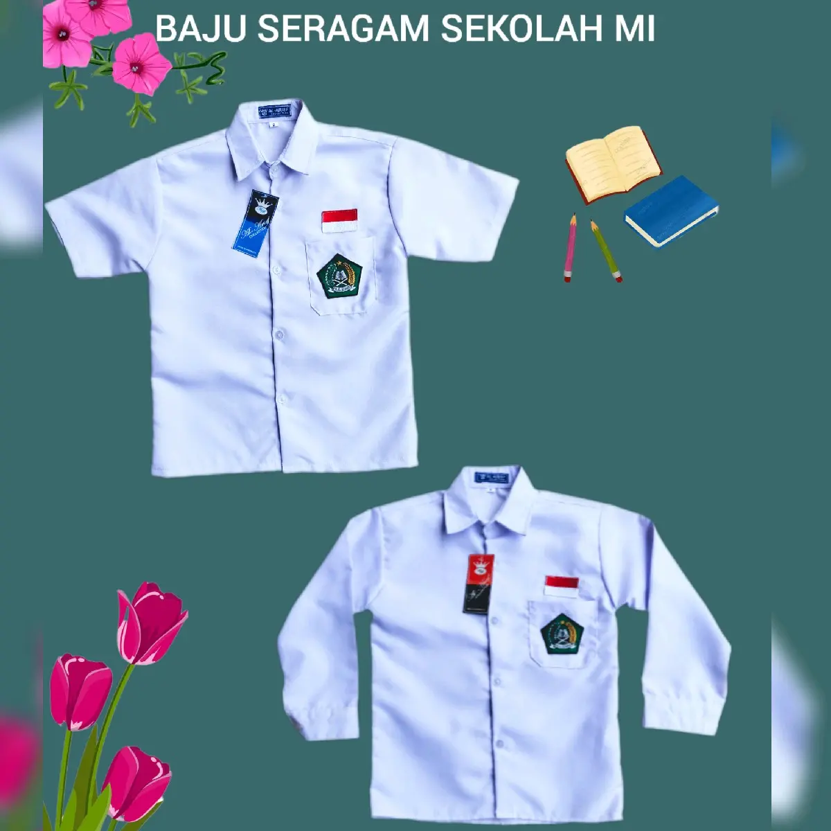 BAJU SERAGAM SEKOLAH MI/ MADRASAH IBTIDAIYAH UNTUK ANAK KELAS 1-6 MI