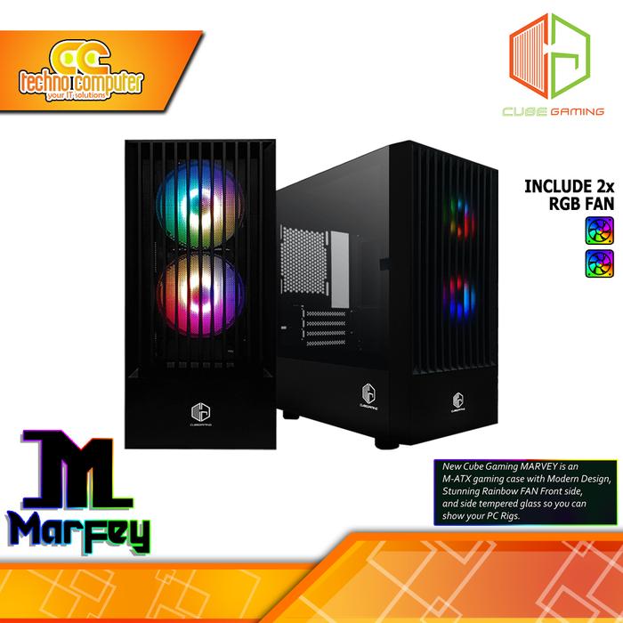 Gambar CASING CUBE GAMING MARFEY - Mid Tower mATX Tempered Case dari Techno Computer Bali Kota Denpasar Tokopedia