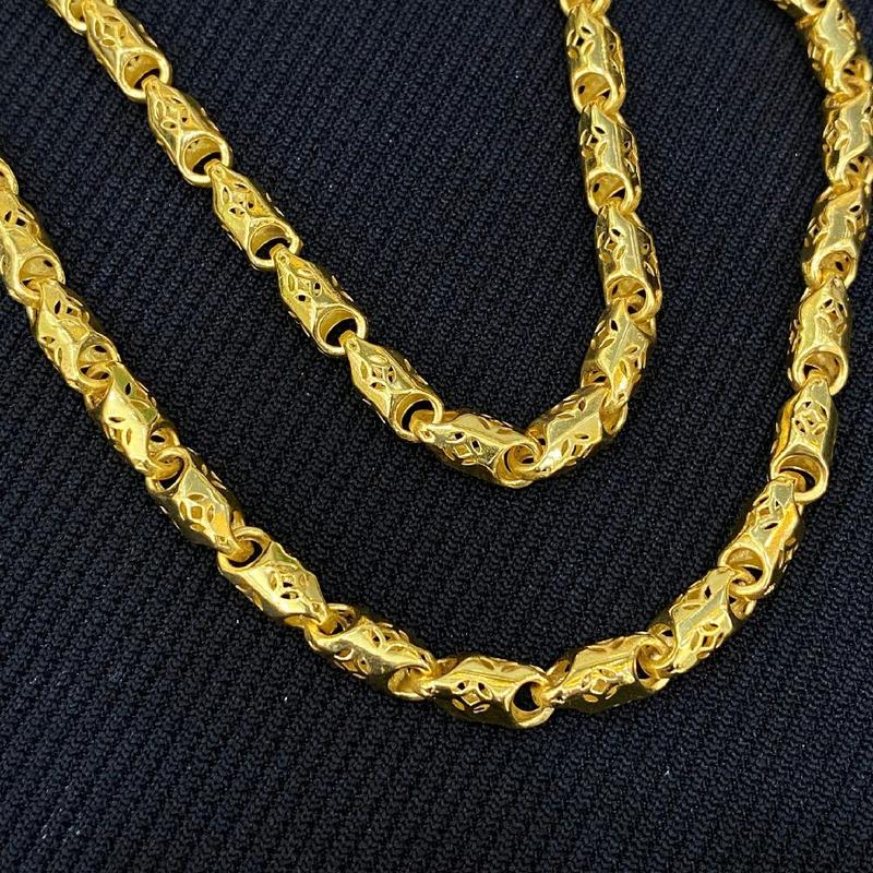  dây chuyền ống tròn kim tiền 5chi bằng đồng vàg 