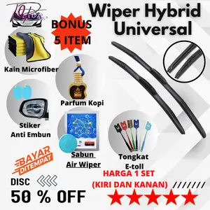 ( HEMAT ) Wiper Hybrid Universal untuk Semua Tipe Mobil dengan Pasangan Kiri dan Kanan dan Anti Gores