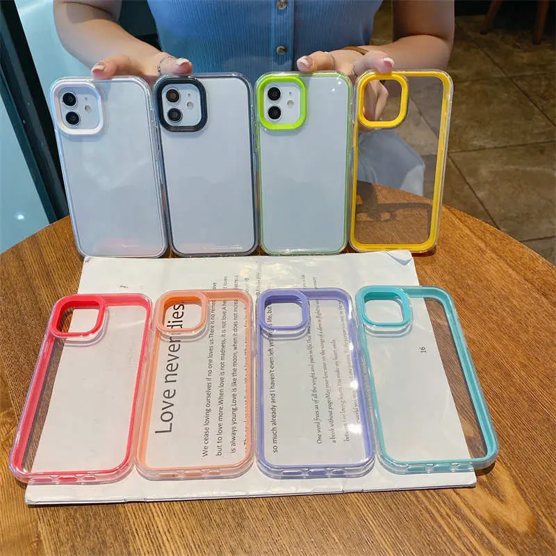 3-in-1 transparent for iPhone15promax case 15/14/13/12/11 minimalist 6/7/X/XR/XSMAX protective case