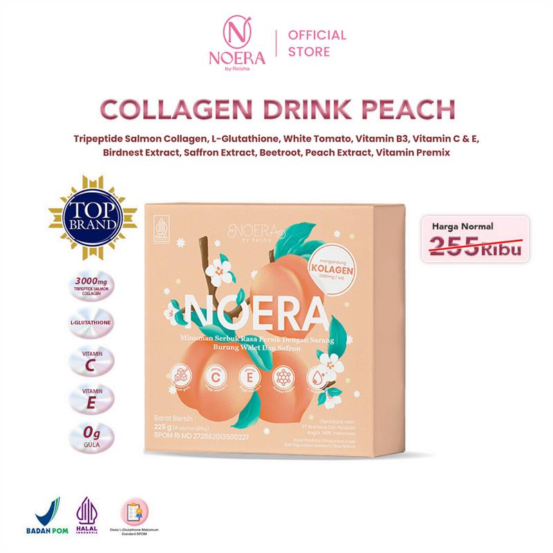 Noera Collagen Drink With Birdnest and Saffron Extract I Minuman Kolagen L-Gluthatione | Noera Premium Collagen Drink | Collagen Beauty | Noera Kolagen Drink | Suplemen Kolagen Glutathione | Suplemen  Pencerah Kulit l Improved Formula 2