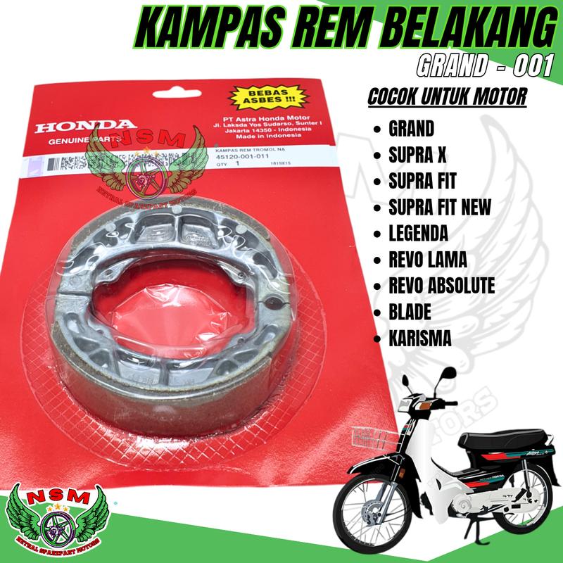 PAKET 2ITEM KR3 KAMPAS REM CAKRAM DEPAN SUPRA X + KAMPAS REM BELAKANG SUPRA X,LAGENDA,GRAND,SUPRA FIT,ASTREA 3