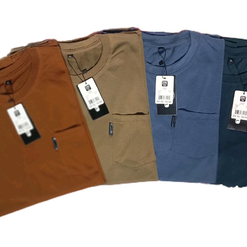 4pcs 100rb kaos poket kaos kantong depan kaos pria wanita Variasi Oblong Polos Baju 5
