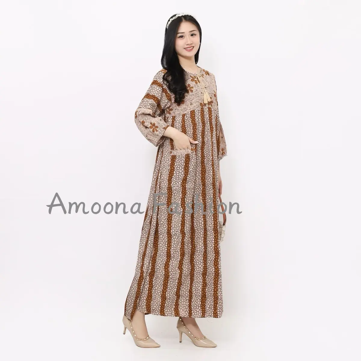 AMOONA - Dress Thalia Bahan Rayon Premium \ Gamis Thalia Kekinian \ Dress Jumbo Allsize