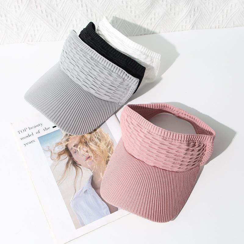 HM Topi Senam Wanita Summer Zumba Topi Knit Visor Sport Baseball Rajut Katun BISA COD 5