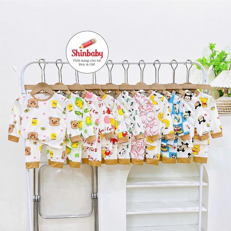 Shinbaby Combo 4 Bộ Quần Áo Thun Tăm Lạnh Dài Tay Nhiều Họa Tiết Dễ Thương Cho Bé Mặc Ngủ Se Lạnh Nằm Điều Hoà Chống Muỗi bososinh