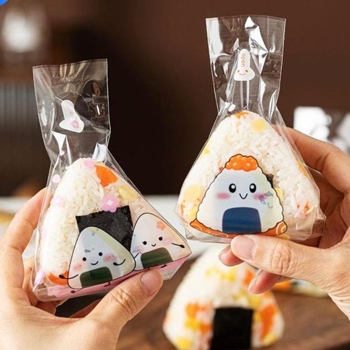 {Hàng Sẵn 100-200c} Túi Đựng Cơm Nắm Hình Cute Dễ Thương <size 16x19> Có Cắt Vát Có Chỗ Bóc Hàng Sẵn Tại VN Đi Đơn Luôn Trong Ngày Túi Hình Ngẫu Nhiên