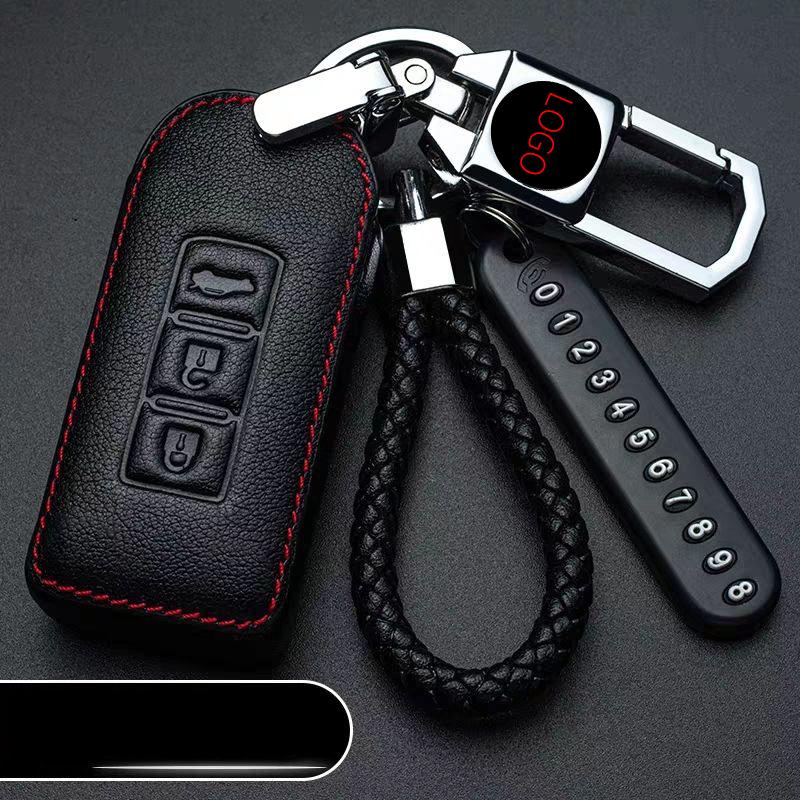 เคสหนัง ฝาครอบพร้อมพวงกุญแจ สำหรับ for Mitsubishi brand Triton 2021 และ Xpander AsRemote