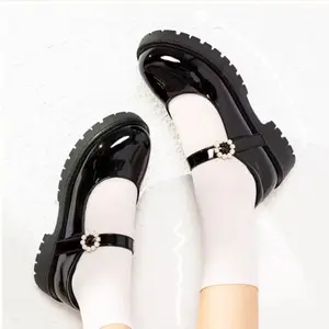 Sepatu docmart wanita gesper mutiara sepatu oxford sepatu loafers Mary Janes 02