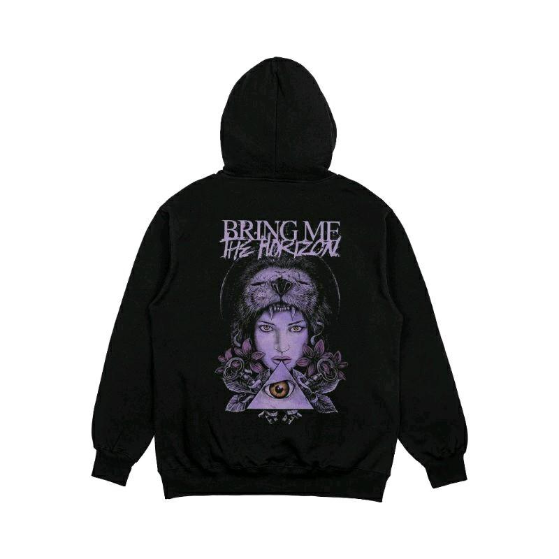 Sweater Hoodie Jumper Pria Hitam Distro BMTH Bring Me The Horizon Dark Girl Unisex Bahan Fleece Cotton Tebal Nyaman Tangan Panjang Sablon High Wanita Keren lokal 1