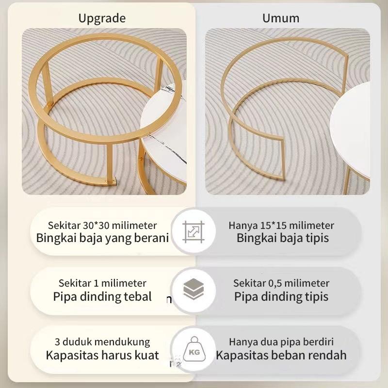 COD Meja Tamu Meja Kopi 2-In-1Meja Motif Marble Minimalis Meja Ruang Tamu Dapat Dikombinasi Bebas Meja Bulat sederhana Living Room Center Table Coffee Table Meja Sudut Meja penyimpanan