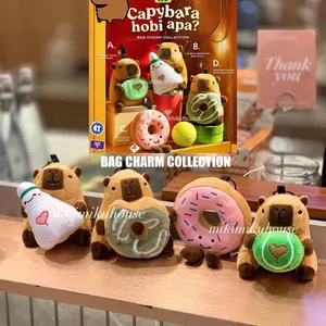READY KOPI KENANGAN CAPYBARA BAG CHARM MATCHA DONUT CAPYBARA TENNIS BADMINTON PINK DONUT CAPY BARA x KOPKEN CAPIBARA BONEKA DOLL KEYCHAIN KEYRING PLUSH DOLL PLUSHIE MACHA DONUT CROISSANT COFFEE CUP SLEEVE MINISO CAPYBARA HOBI APA