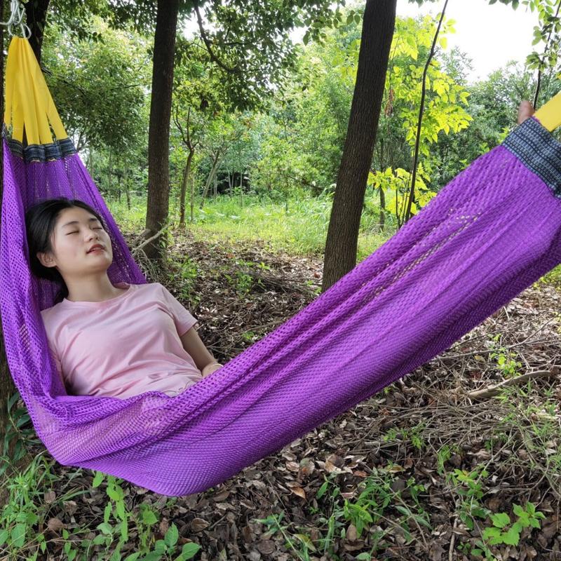 Hammock tent outdoor ice silk mesh swing curved stick anti-rollover camping…