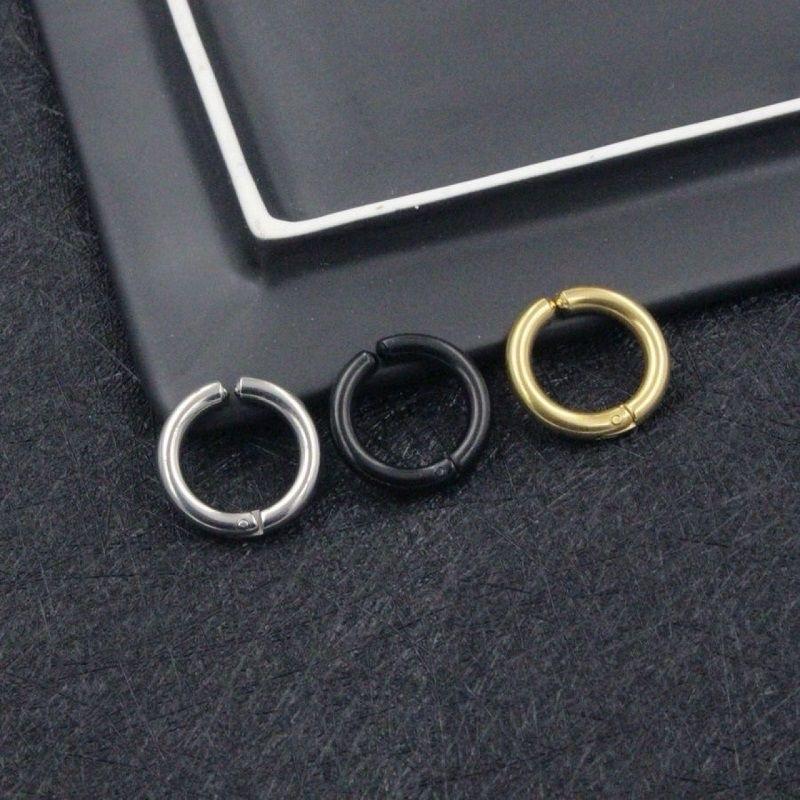 Anting jepit tanpa tindik model hoop style k-pop Silver Titanium 6