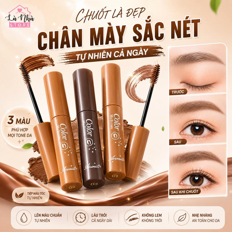 Mascara chải lông mày, Gel lông mày màu tự nhiên chống nước và chống mưa, bút…