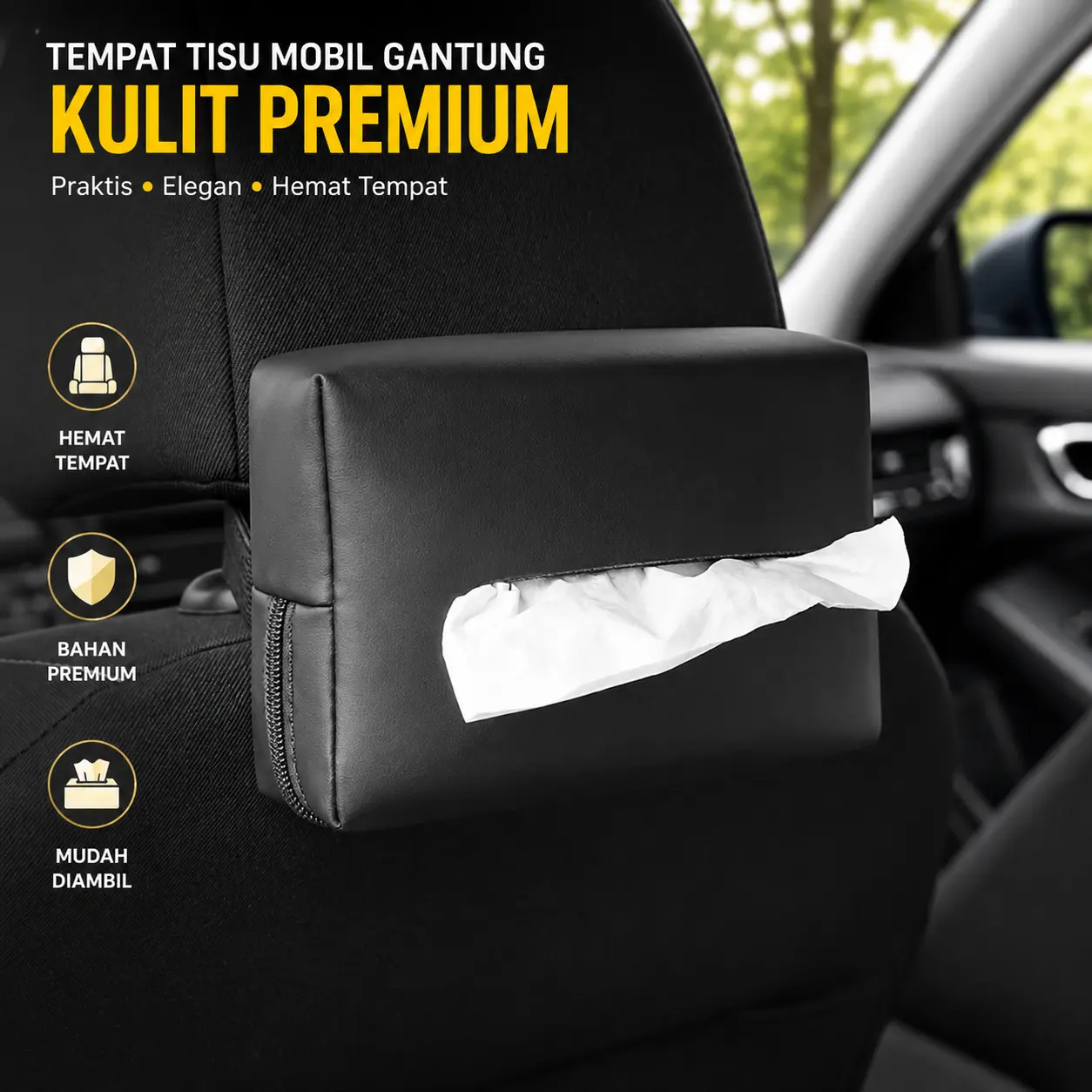 Mutiara Mall - Tempat Tisu Mobil | Organizer Sun Visor | Tissue Box Gantung