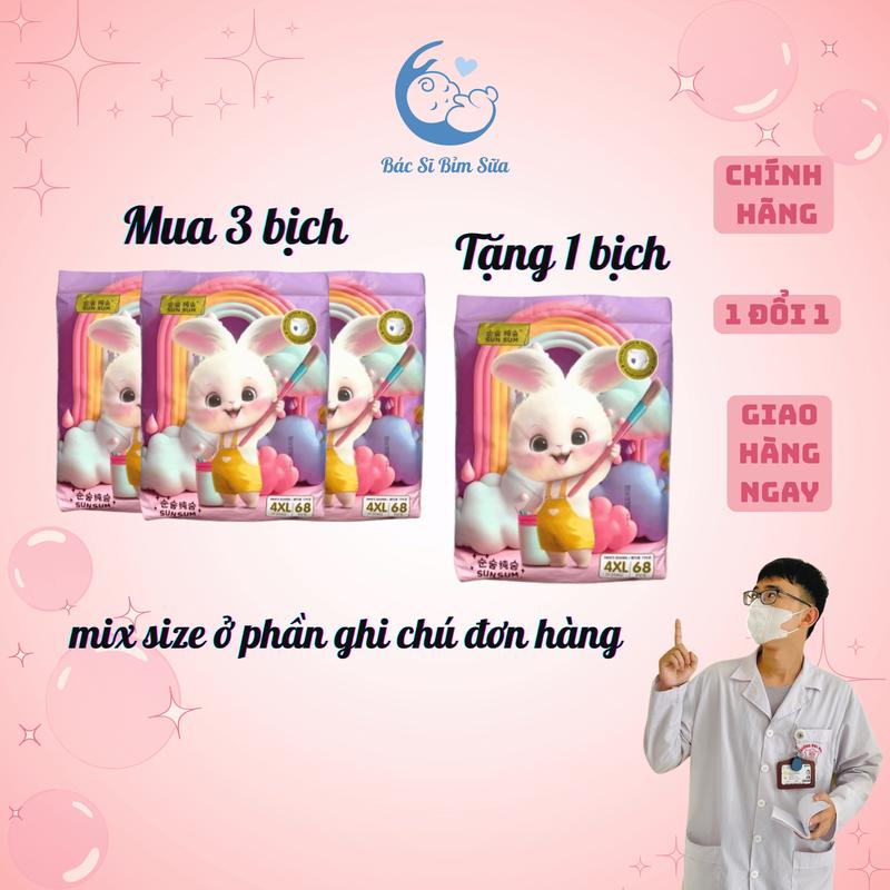   SIÊU HOT  Mua 1 Kiện  4 bịch mix size phần ghi chú đơn hàng  Bỉm Hàn Quốc Sun Sum Siêu Mỏng Siêu Thấm Vô Cùng Mềm Mại Cho Bé Yêu Giá Tốt Nhất 