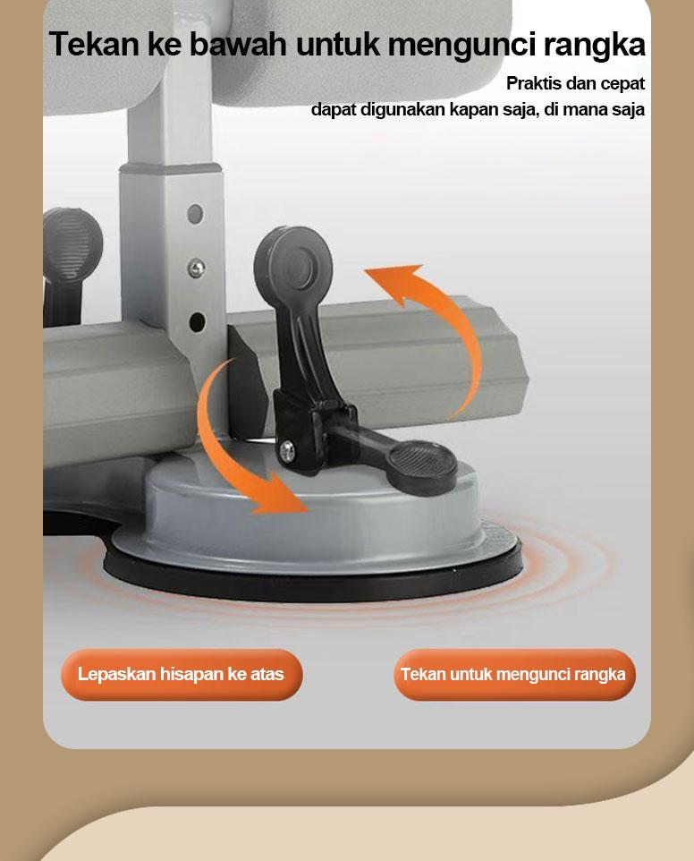 【COD】XMVP Mesin Sit-Up Hisapan Kuat Daya Super 3 Tingkat Intensitas Alat Latihan Inti Perut dengan Kunci Kaki & Tali Tarik Profesional untuk Latihan Perut Efektif