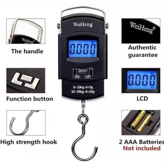 Timbangan Gantung Koper Digital Mini kapasitas 10-50 kg Layar LED Terang Stabil Kuat Kokoh Serbaguna Praktis  Portable Mudah Digunakan Elecktrik Travel Scale 2