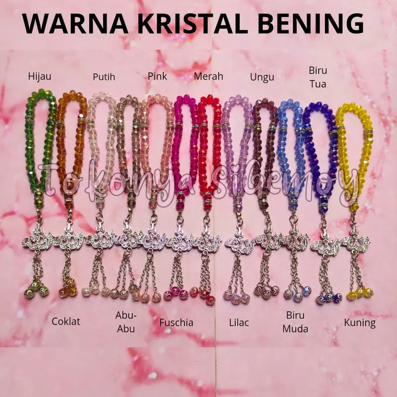 Gantungan kunci tasbih 33 butir kristal premium 2
