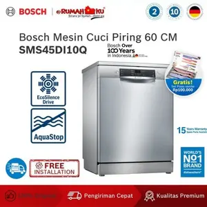 Bosch Free-standing  Dishwasher 60cm SMS45DI10Q Seri 4 Silver Inox