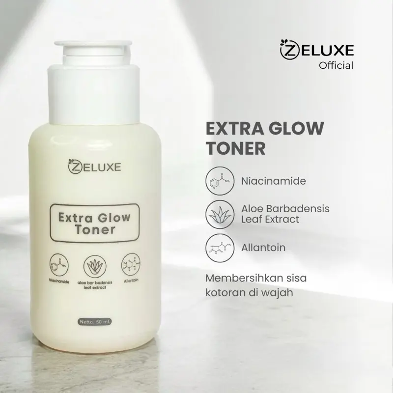 Extra Glow Toner | Toner Pelicin & Pencerah Kulit Wajah Kusam -  Mencerahkan,Menyegarkan - Membersihkan Kotoran kulit wajah