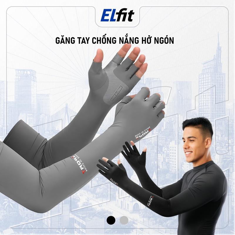 Găng Tay - Bao Tay Chống Nắng Hở 3 Ngón, 5 Ngón Nam Nữ Dài / Xỏ Hở Ngón Chống Tia UV Mùa Hè Có Vân Chống Trượt