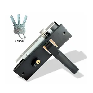 Handle set Pintu Tanggung / Medium 20cm handle pintu Kotak HSJ 8003 BN / handle pintu minimalis / gagang pintu hitam elegan