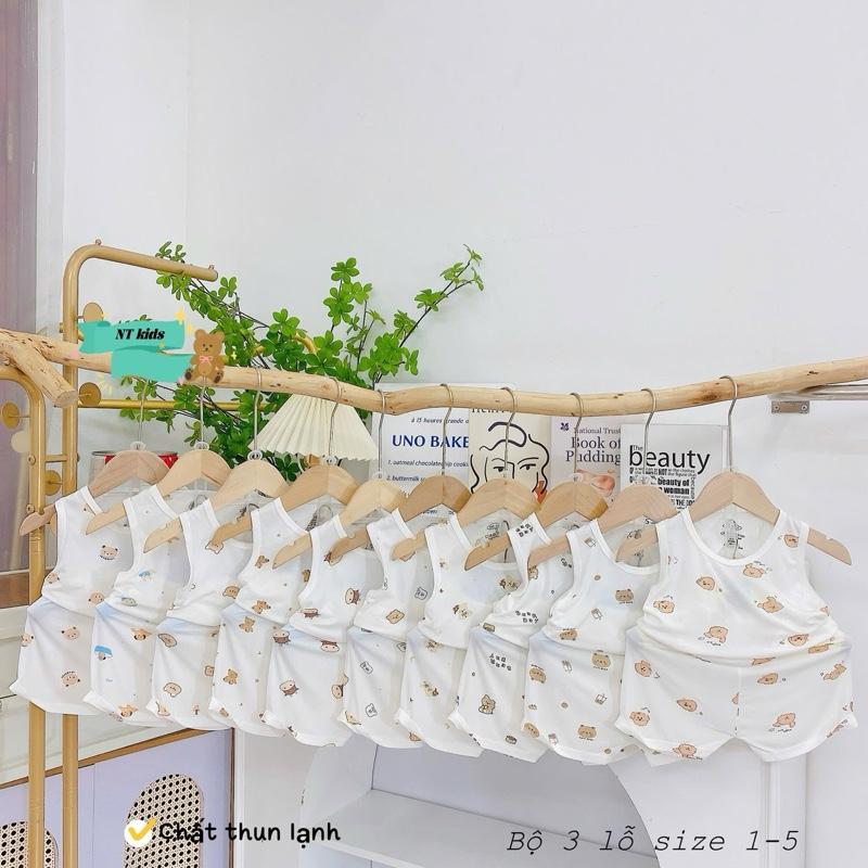    CHẤT MÁT,VẢI ĐẸP    tặng quà   Set 3-5 Bộ quần áo ba lỗ Ava thun lạnh peptit mềm,mịn,mát,co giãn 4 chiều,thấm hút mồ hôi cho bé trai,bé gái 4-13kg 