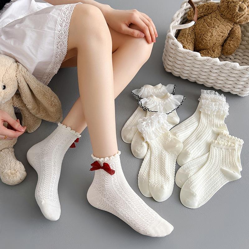 Tất Lolita Công Chúa Bèo Nhún Nơ Ren Cute Đáng yêu TRANGBIHUE