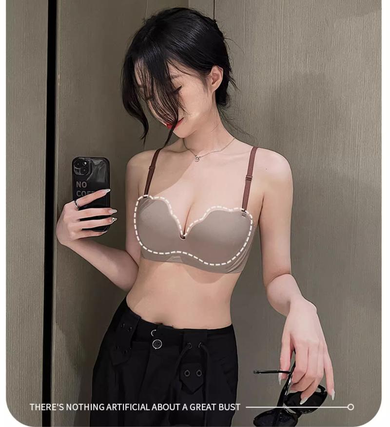 Product Introduction of Sexy Cat Claw Cup Women's Underwear, Steel Ring Free, Traceless Spaghetti strap Sexy Bra Cotton Polyester Plain Floral Striped Polka Dot Lightly Lined Push Up 8
