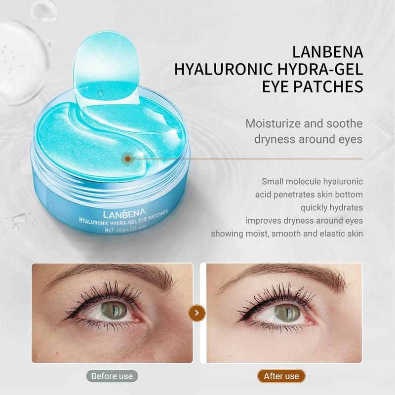 Product Introduction of LANBENA Lady Eye Mask Series Vitamin C Whitening Hyaluronic Acid Moisturizing Eyelight Eye Mask 60pcs Skin Care Moisturizer Moisture Hydrate Comfort 6