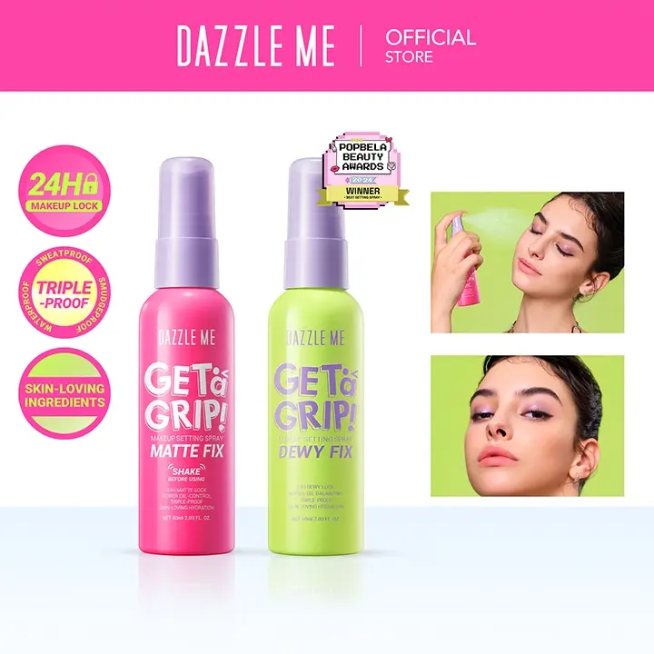 SK.SHOPKHU.DAZZLE ME Get a Grip! Makeup Setting Spray Dewy Fix | Beauty Protecting 4 X Hydrating Makeup Mist Flawless Lightening Primer Water Lasting Extract