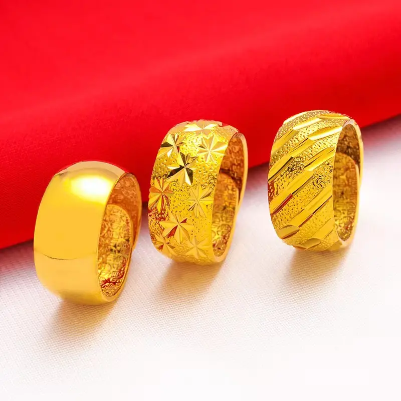 solid boss lucky ring with gold plated.