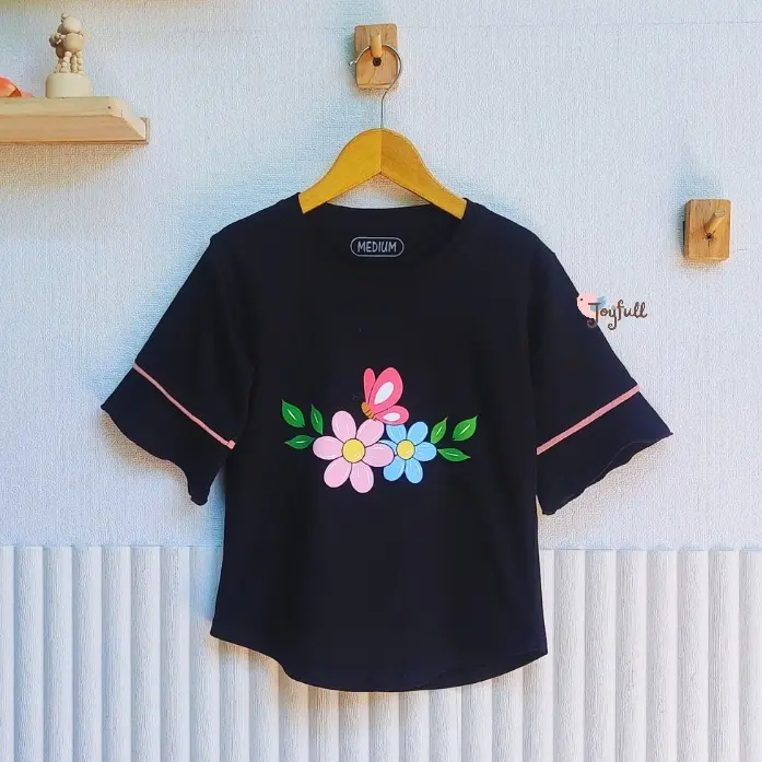 NEW BLOUSE ANAK PEREMPUAN MODEL TANGAN TEROMPET, BAJU ANAK PEREMPUAN, KAOS ANAK CEWEK BAHAN KATUN, BAJU ANAK 3-12 TAHUN
