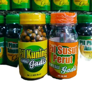 paket D minum Boba pil orange dan kuning Jamu